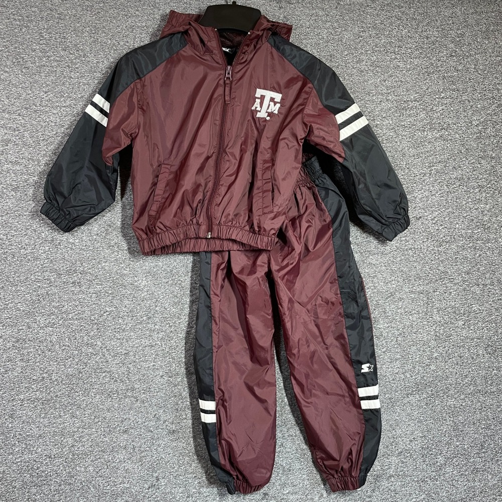 Starter Kids Texas A&M Aggies Track Suit 4T Maroon Black Windbreaker Set